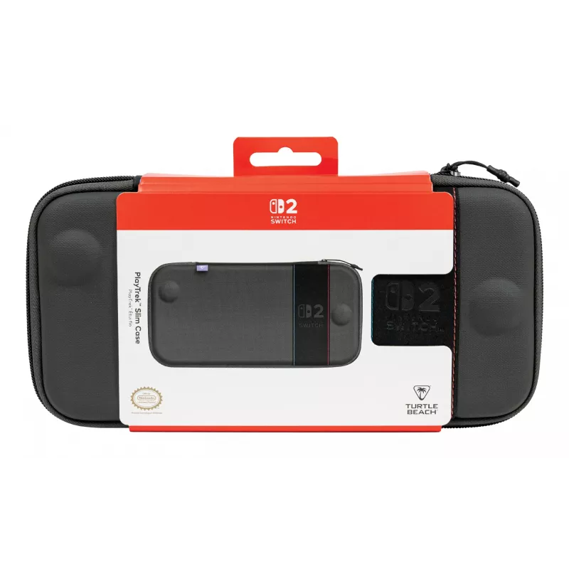 Mala de viagem Turtle Beach PlayTrek capa fina para Nintendo Switch 2 — antracite preto, 290×58×145 mm