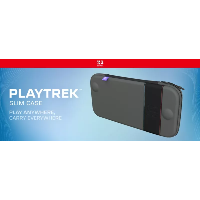 Mala de viagem Turtle Beach PlayTrek capa fina para Nintendo Switch 2 — antracite preto, 290×58×145 mm