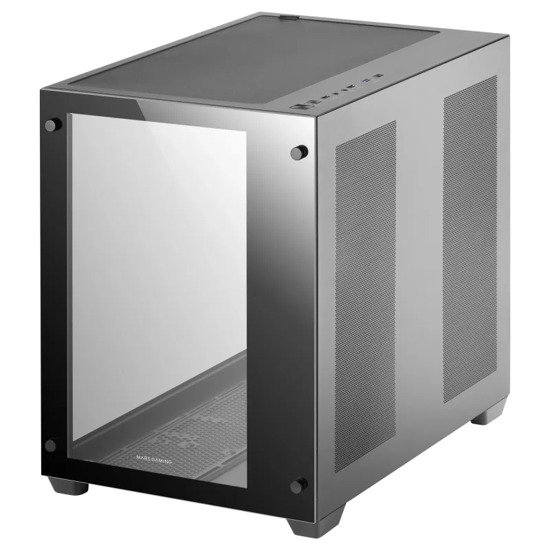 Mars Gaming MCV3 preto Custom XXL torre gaming E-ATX janela frontal e lateral em vidro temperado estrutura modular de câmara dupla