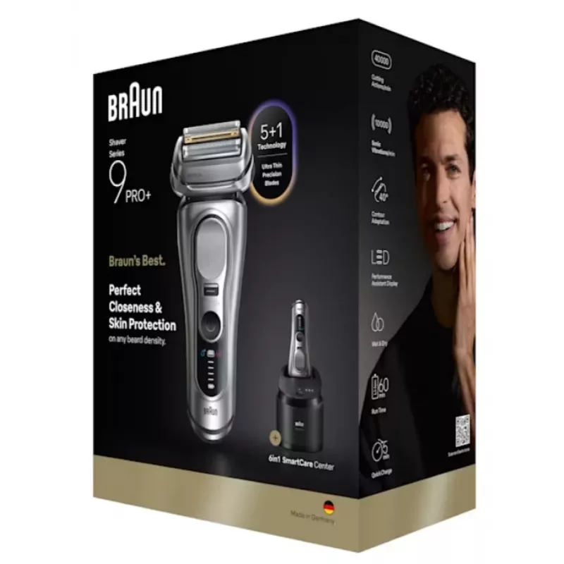 Máquina de barbear Braun Series 9 Pro+ 9667CC prateado aço inoxidável