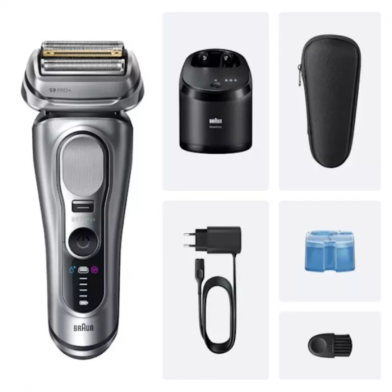 Máquina de barbear Braun Series 9 Pro+ 9667CC prateado aço inoxidável