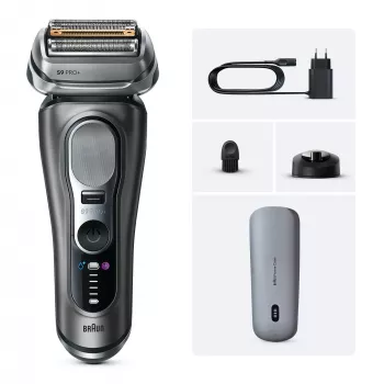 Máquina de barbear Braun Series 9 Pro+ 9625s – grafite, 5 cabeças de corte, bateria de iões de lítio, aparador, molhado e seco