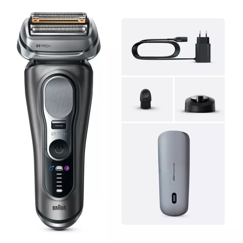 Máquina de barbear Braun Series 9 Pro+ 9625s – grafite, 5 cabeças de corte, bateria de iões de lítio, aparador, molhado e seco