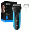 Máquina de barbear elétrica BRAUN Series 3 3040 recarregável preto/azul, modelo 3040