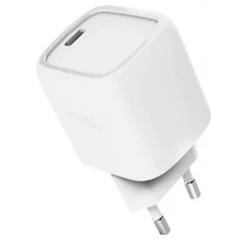 Carregador Trust Maxo 30W USB-C GaN para interiores carregamento rápido branco