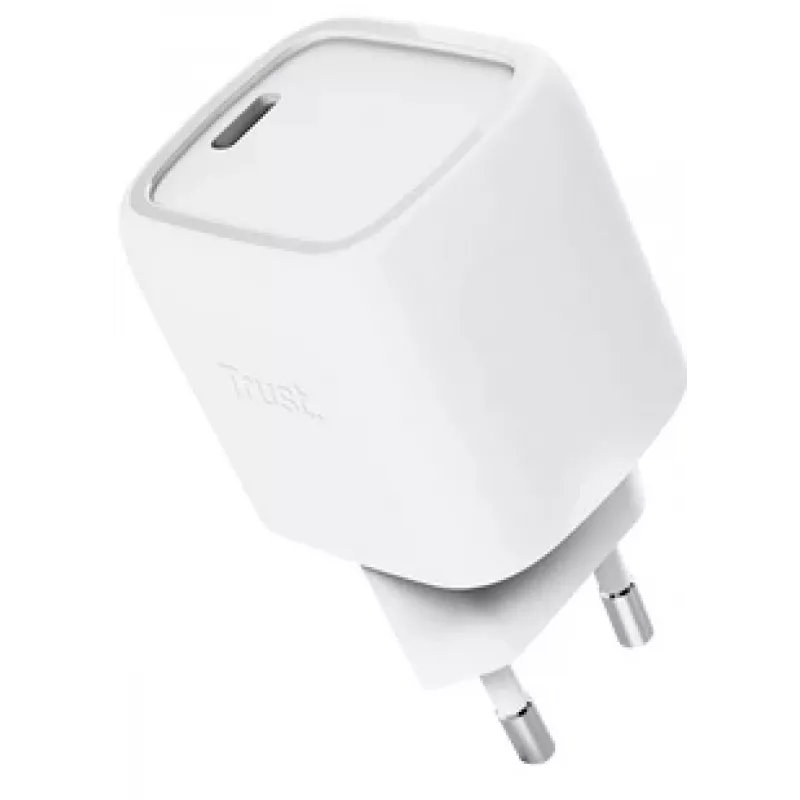 Carregador Trust Maxo 30W USB-C GaN para interiores carregamento rápido branco