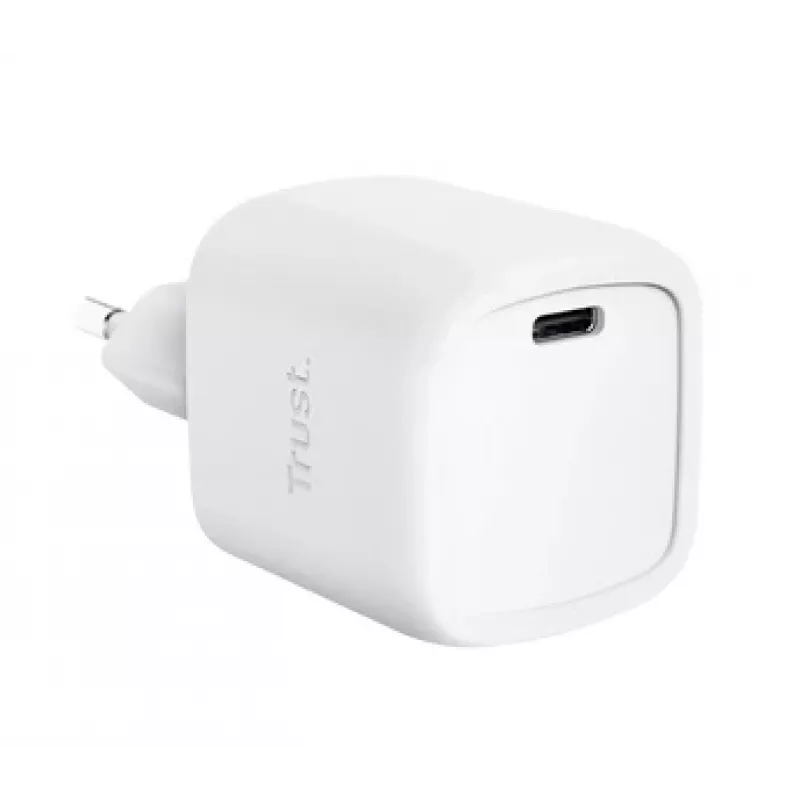 Carregador Trust Maxo 30W USB-C GaN para interiores carregamento rápido branco