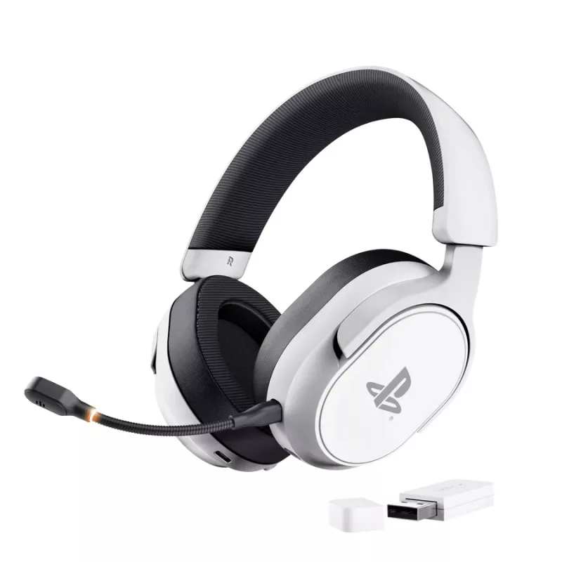 Headset Trust GXT 499 Forta com fios e sem fios arco de cabeça gaming branco