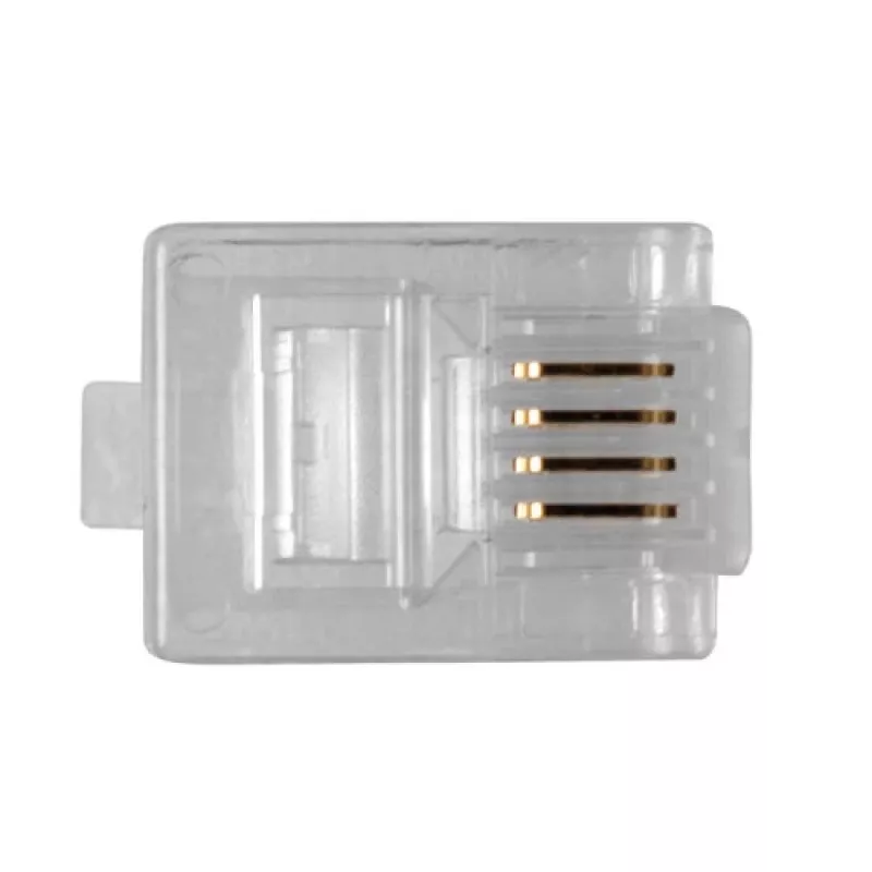 Conector modular ACT RJ11 (6P/4C) para cabo redondo com condutores maciços