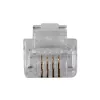 Conector modular ACT RJ11 (6P/4C) para cabo redondo com condutores maciços