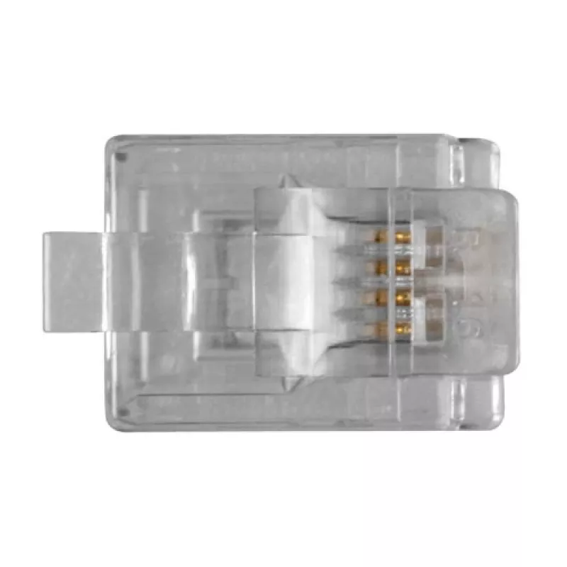 Conector modular ACT RJ11 (6P/4C) para cabo redondo com condutores maciços