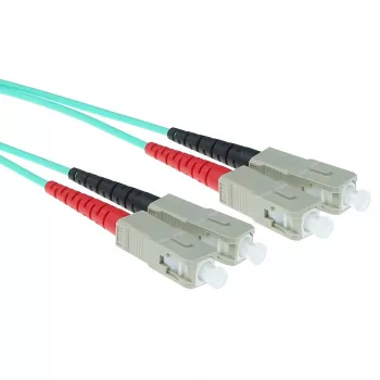Cabo de patch de fibra ótica ACT 10 metros LSZH multimodo 50/125 OM3 duplex com conectores SC