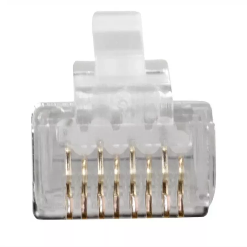 Conector modular blindado ACT RJ45 (8P/8C) CAT6A para cabo redondo com condutores rígidos ou flexíveis