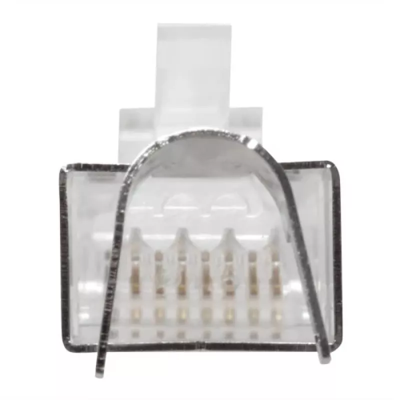 Conector modular blindado ACT RJ45 (8P/8C) CAT6A para cabo redondo com condutores rígidos ou flexíveis