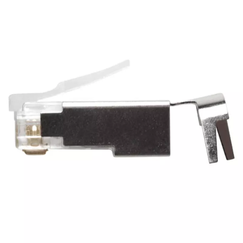 Conector modular blindado ACT RJ45 (8P/8C) CAT6A para cabo redondo com condutores rígidos ou flexíveis