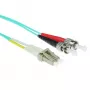 Cabo de patch de fibra ótica ACT 3 metros LSZH Multimodo 50/125 OM3 Duplex com fichas LC e ST