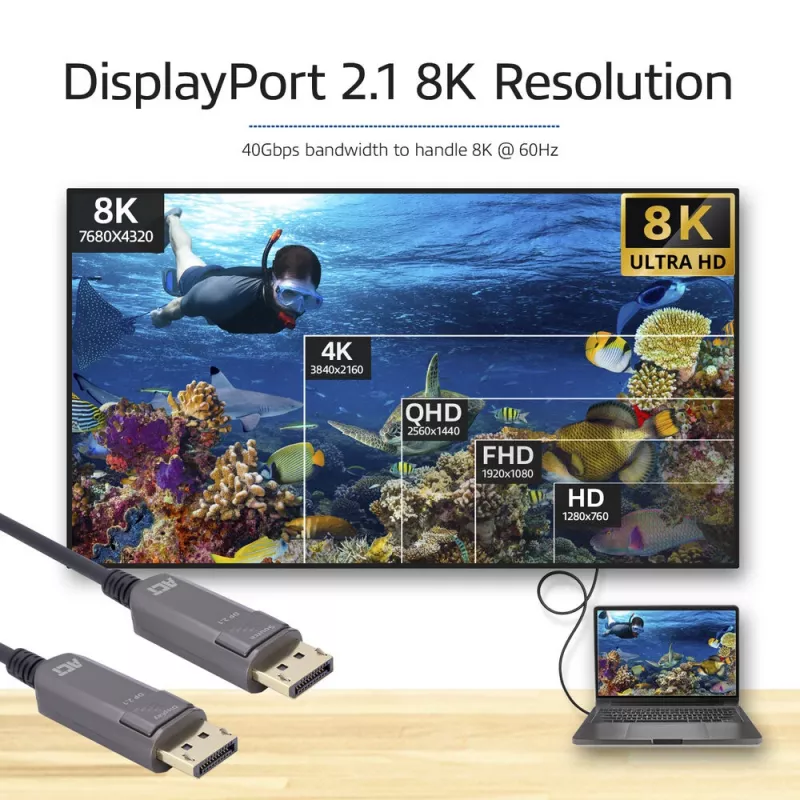 Cabo DisplayPort ACT AK4173 30 m preto