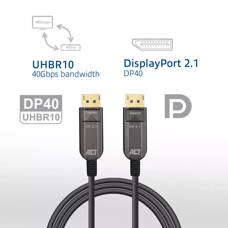 Cabo DisplayPort ACT AK4174 40 m preto