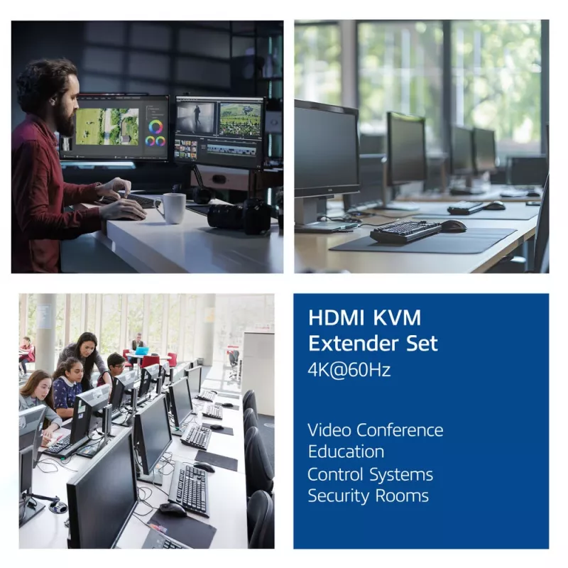 Conjunto extensor KVM ACT 4K HDMI 2.0 sobre CAT6A até 70 metros