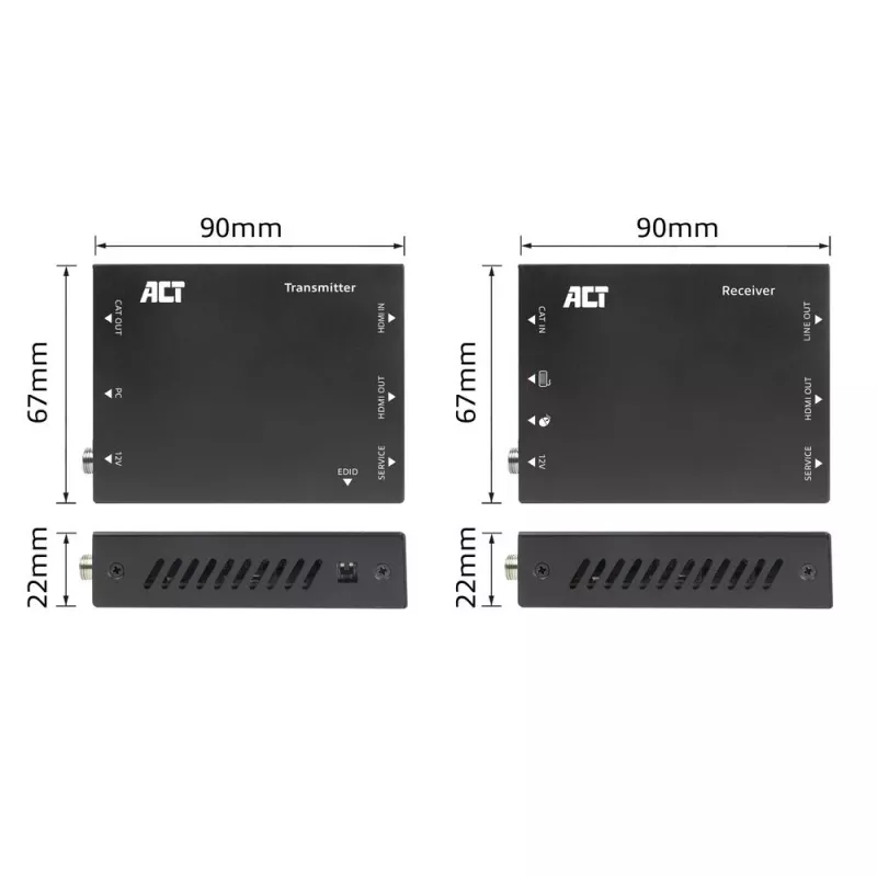 Conjunto extensor KVM ACT 4K HDMI 2.0 sobre CAT6A até 70 metros