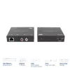 Conjunto extensor de áudio ACT AC7710 — digital/analógico sobre Cat5e/Cat6 com DAC, TOSLINK I/O, até 300 m, alimentado por USB 5V