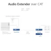 Conjunto extensor de áudio ACT AC7710 — digital/analógico sobre Cat5e/Cat6 com DAC, TOSLINK I/O, até 300 m, alimentado por USB 5V