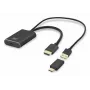 Adaptador ACT HDMI para conector fêmea USB Type-C, 4K@60Hz. Comprimento do cabo: 0,25 m, Ligação 1: USB Type-C, Ligação 2: HDMI + USB. Quantidade por embalagem: 1 unid.