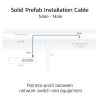 Cabo de instalação pré-montado ACT azul 35 metros S/FTP CAT6A B2ca PoE++ 100W condutor rígido, ficha RJ45 – ficha