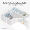 Cabo de instalação pré-montado ACT azul 55 metros S/FTP CAT6A B2ca PoE++ 100W condutor rígido, ficha RJ45 – ficha