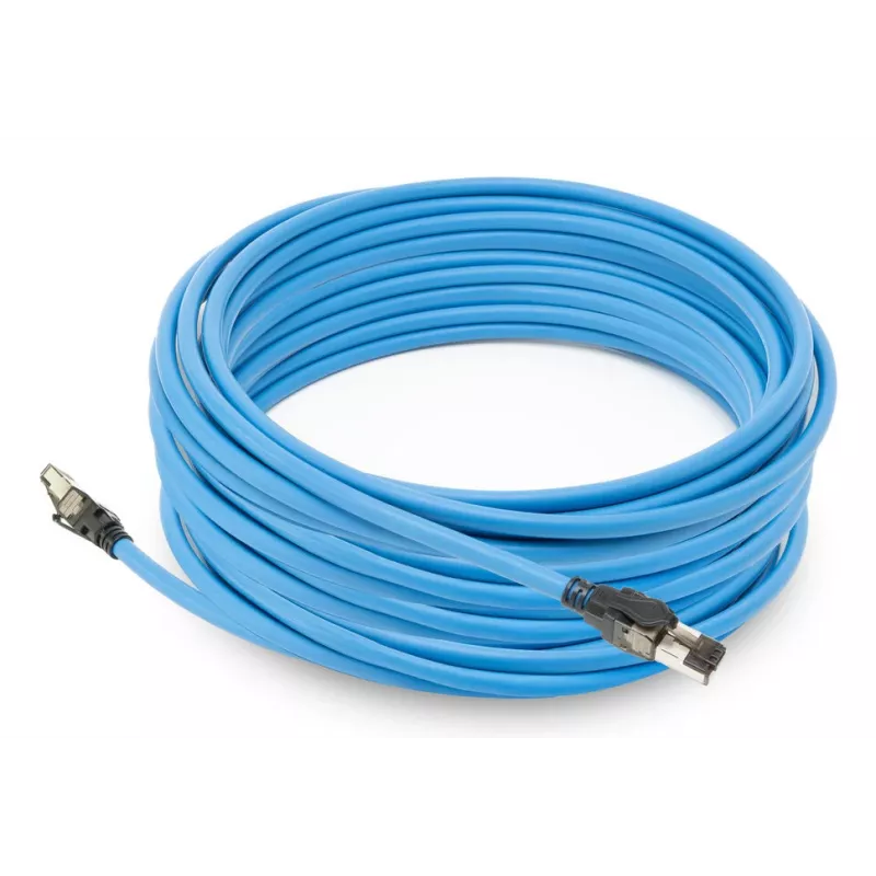 ACT S/FTP Cat6A B2ca PoE++ 100W cabo de instalação pré-montado com ficha RJ45-ficha, modelo FB0090, 90 m, condutor sólido