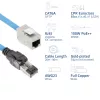 ACT Azul 35 metros S/FTP CAT6A B2ca PoE++ 100W cabo de instalação sólido pré-montado, ficha RJ45 – conector fêmea