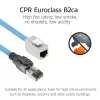 ACT Azul 60 metros S/FTP CAT6A B2ca PoE++ 100W cabo de instalação sólido pré-montado, ficha RJ45 – conector fêmea
