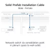 ACT Azul 90 metros S/FTP CAT6A B2ca PoE++ 100W cabo de instalação sólido pré-montado, ficha RJ45 – conector fêmea