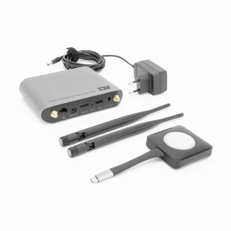 ACT Aero 4K sistema de apresentação sem fios, desktop, preto, cinzento, 3840 x 2160, 2160p, USB Type-C, USB