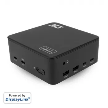 ACT docking station universal USB-C 4K, para 3 monitores HDMI/DisplayPort, DisplayLink