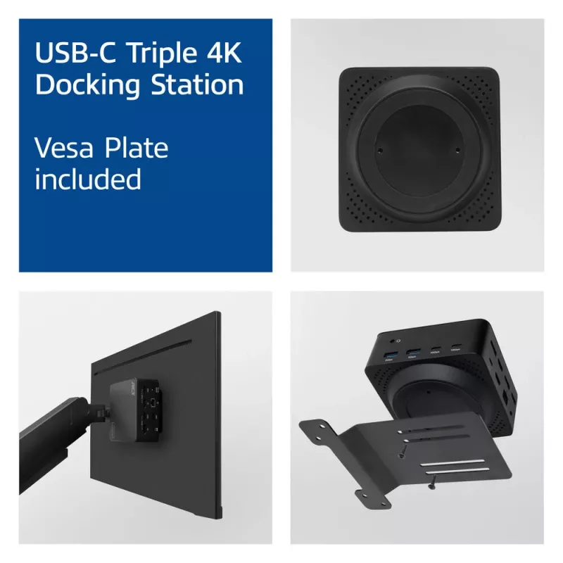 ACT docking station universal USB-C 4K, para 3 monitores HDMI/DisplayPort, DisplayLink