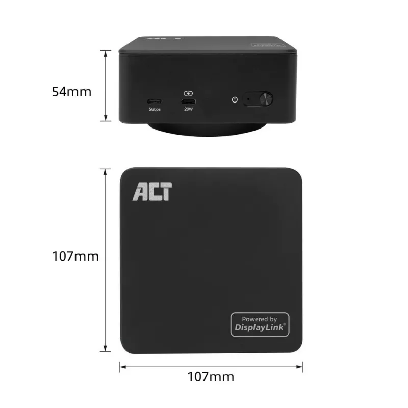 ACT docking station universal USB-C 4K, para 3 monitores HDMI/DisplayPort, DisplayLink