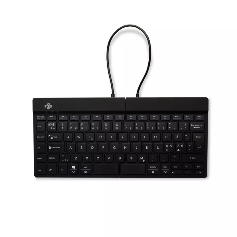 R-Go Tools teclado ergonómico R-Go Split Break com software de pausas, teclado dividido ergonómico, QWERTY (NÓRDICO), Bluetooth, preto