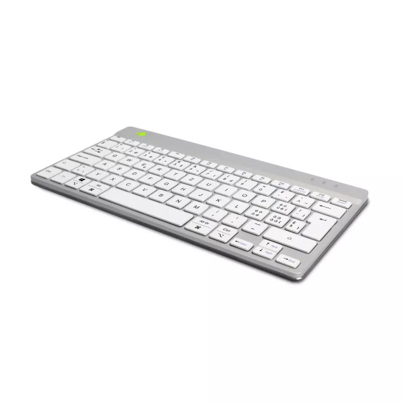 R-Go Tools teclado ergonómico R-Go Compact Break, teclado compacto com software de pausas, QWERTZ (CH), Bluetooth, branco