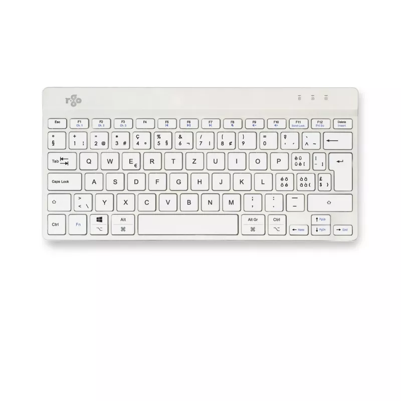 R-Go Tools teclado ergonómico R-Go Compact Break, teclado compacto com software de pausas, QWERTZ (CH), Bluetooth, branco