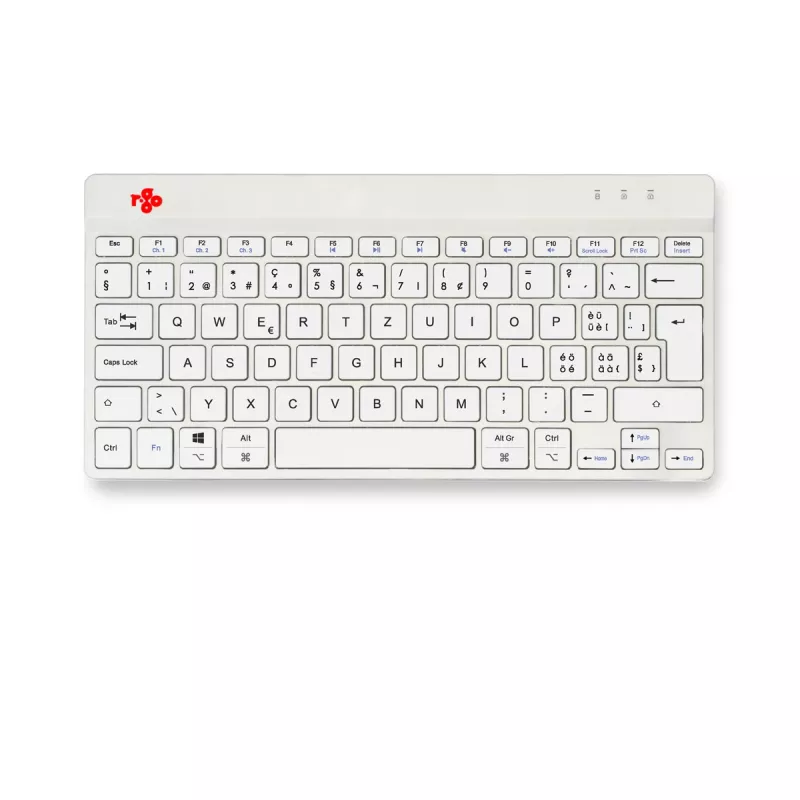 R-Go Tools teclado ergonómico R-Go Compact Break, teclado compacto com software de pausas, QWERTZ (CH), Bluetooth, branco