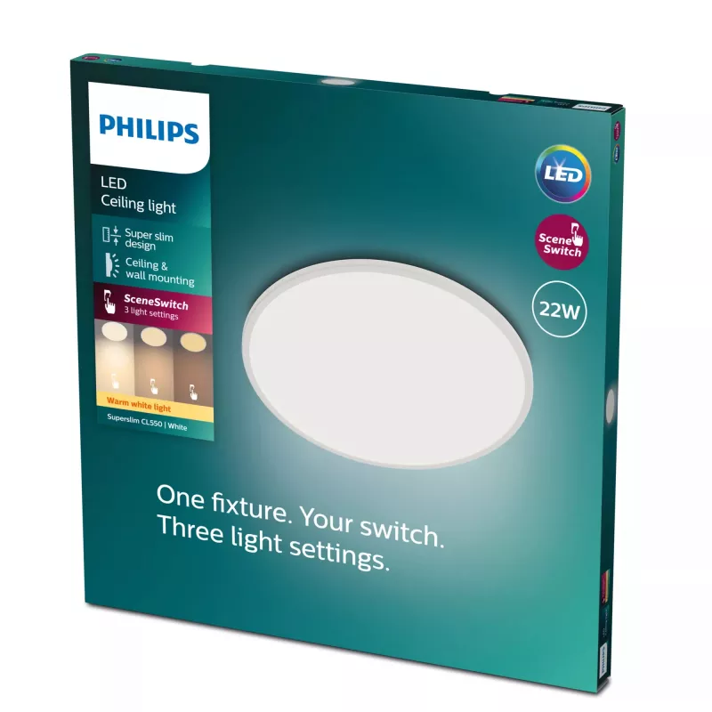 Plafonier Philips Functional Super fino 22 W branco redondo LED