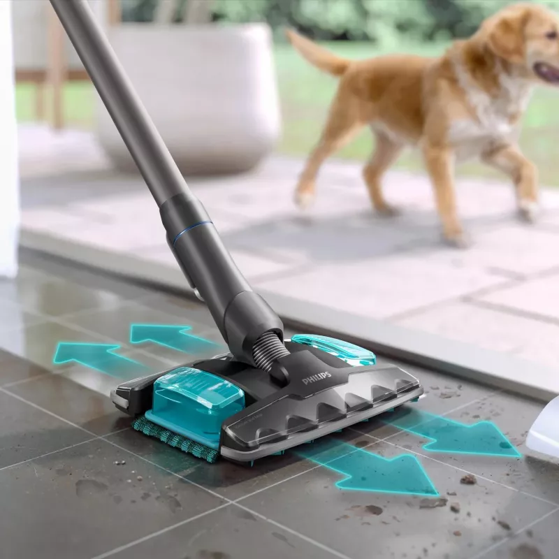 Aspirador vertical 2-em-1 Philips XC8155/01 — a bateria, limpeza a seco e húmido sem saco, 25,2 V, depósito de pó 0,6 l, azul