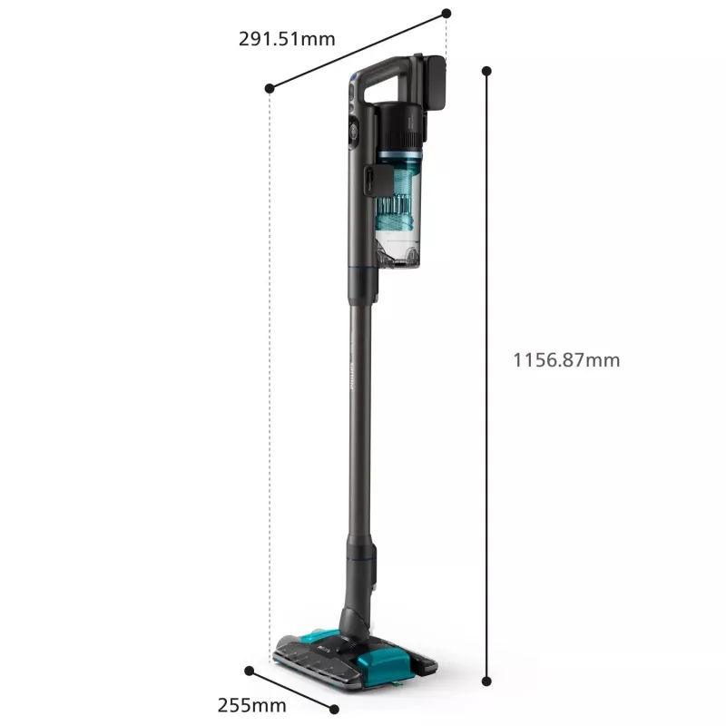 Aspirador vertical 2-em-1 Philips XC8155/01 — a bateria, limpeza a seco e húmido sem saco, 25,2 V, depósito de pó 0,6 l, azul