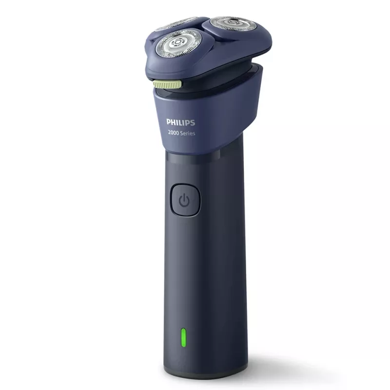 Máquina de barbear rotativa Philips Série 2000 S2885/00 – 3 cabeças, bateria NiMH, barbear molhado e seco, azul