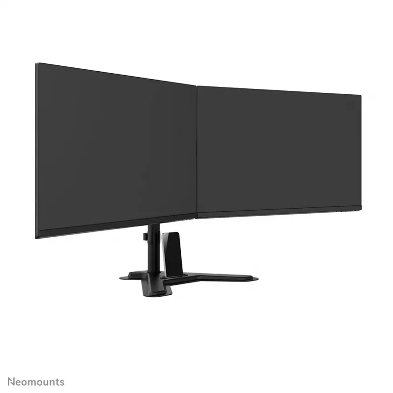 Suporte de monitor duplo Neomounts DS45-600BL2 para ecrãs de 10–32 polegadas, suporta 2 ecrãs, máx. 6 kg, VESA 75x75–100x100, autónomo, preto