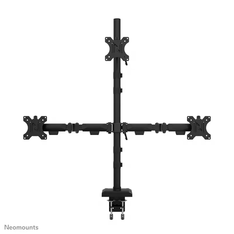 Braço de monitor triplo Neomounts DS60-600BL2-1 25,4–81,3 cm (10–32 polegadas), fixação à mesa/passagem pela mesa, 9 kg, 25,4 cm (10 polegadas), 81,3 cm (32 polegadas), 100 x 100 mm, preto