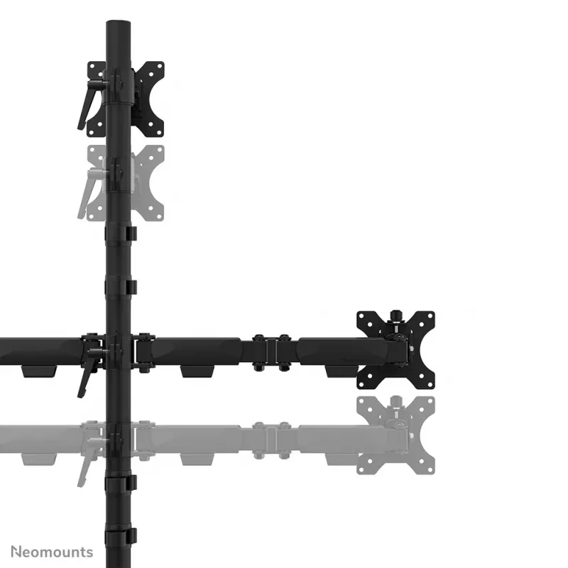 Braço de monitor triplo Neomounts DS60-600BL2-1 25,4–81,3 cm (10–32 polegadas), fixação à mesa/passagem pela mesa, 9 kg, 25,4 cm (10 polegadas), 81,3 cm (32 polegadas), 100 x 100 mm, preto