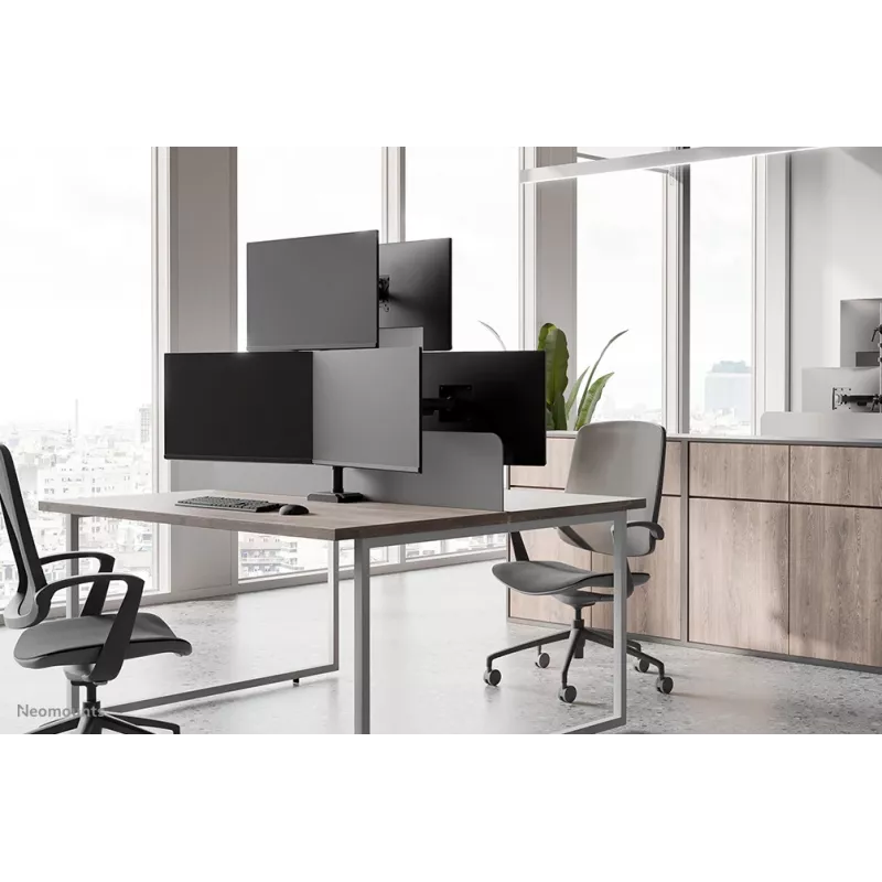 Braço de monitor triplo Neomounts DS60-600BL2-1 25,4–81,3 cm (10–32 polegadas), fixação à mesa/passagem pela mesa, 9 kg, 25,4 cm (10 polegadas), 81,3 cm (32 polegadas), 100 x 100 mm, preto