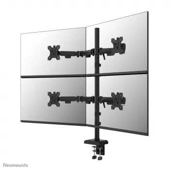 Braço de monitor quádruplo Neomounts DS60-600BL2-2 para ecrãs de 10–32 polegadas, VESA 75x75–100x100, capacidade máx. 8 kg, fixação/passagem pela mesa, preto
